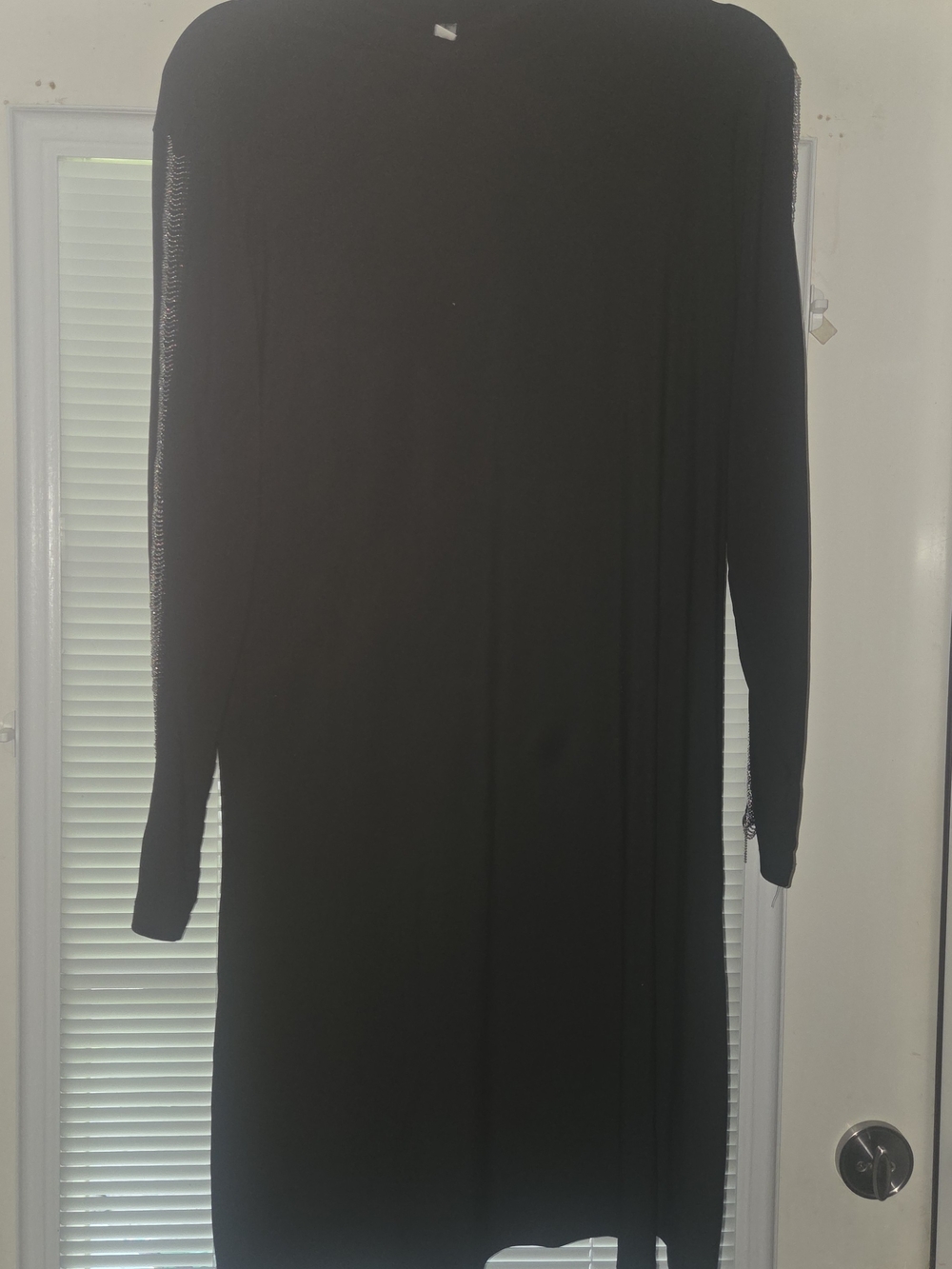 PerSeption Concept Black Long-Sleeve Dress With Silver Chain Details